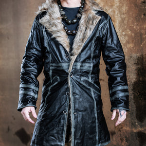 Men's Havok Coat - Antique Black with Tan Fur