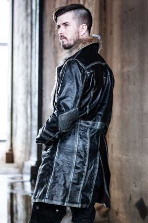 Men's Havok Coat - Antique Black with Tan Fur