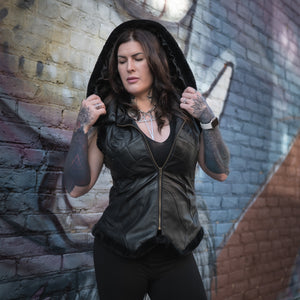 Yin Vest - Classic Black w/ Black Fur, Size Large