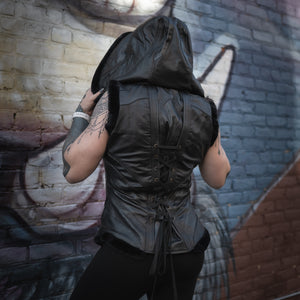 Yin Vest - Classic Black w/ Black Fur, Size Large