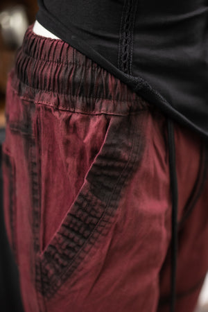 Havok Joggers - Dark Red with Black Wax
